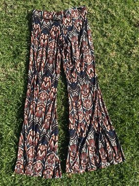 Veronica M Boho Wide-Leg Jumpsuit - Black & Rust Pattern